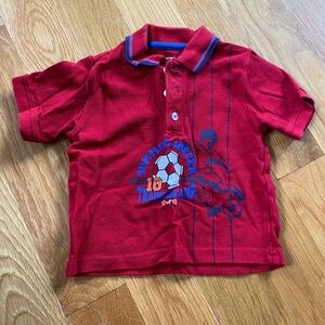 Red Kids Soccer Graphic Polo Shirt